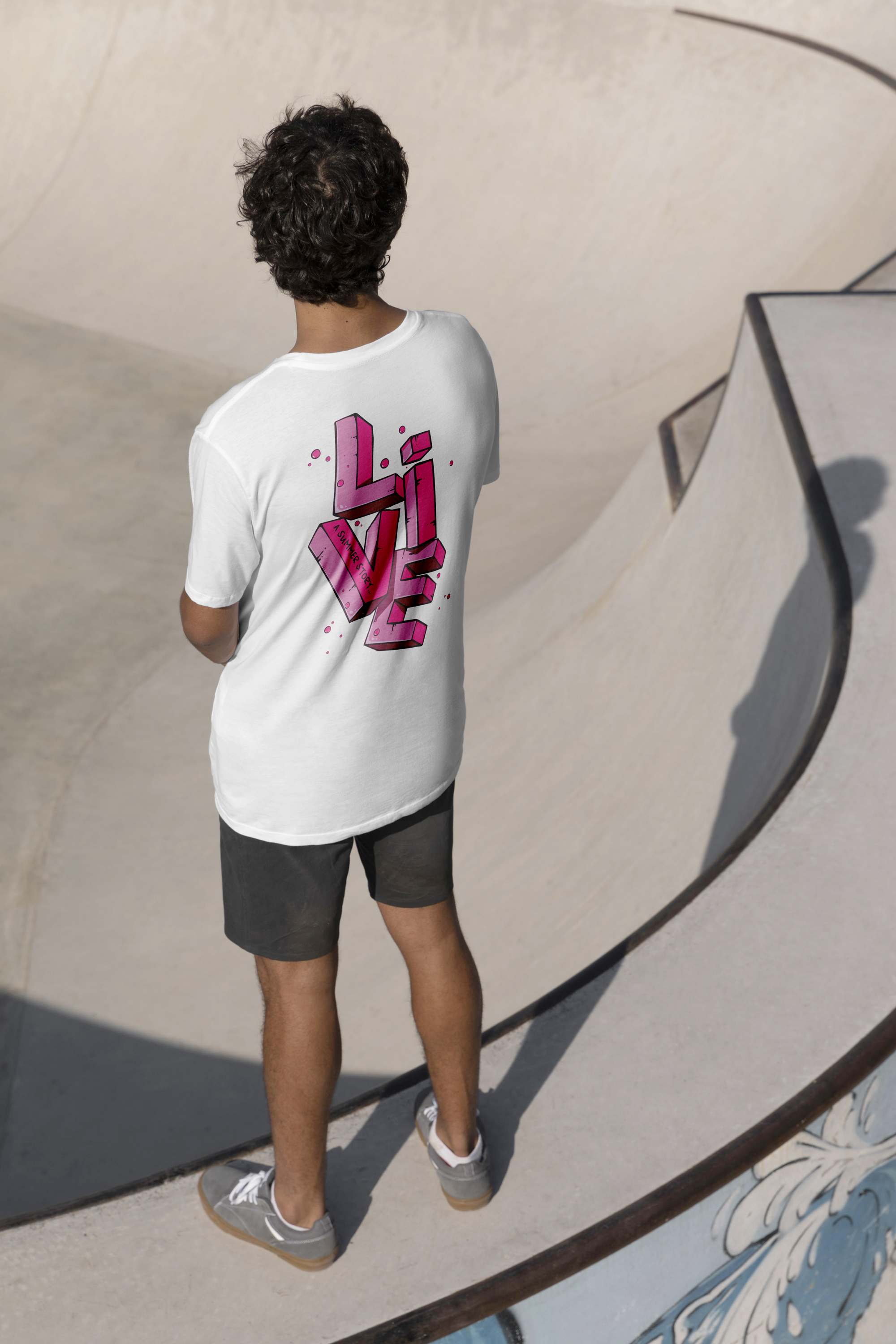 Camiseta Blanca Logo Rosa